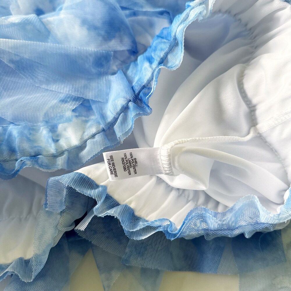 Fairycore Coquette Soft Romantic Tie Dye Ruffled Elastic Waist Tiered Skirt Med - Picture 14 of 15